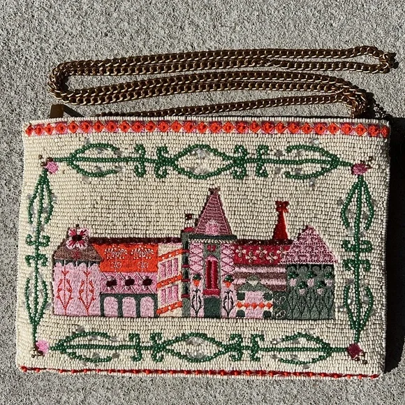 Mary Frances Crossbody bag beaded rhinestones handbag clutch castle - Picture 4 of 16